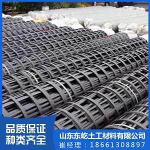山东钢塑格栅厂家直销高强度抗拉伸土工格栅 路基加固双向钢塑格栅