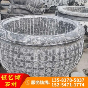 厂家定制石雕花钵 石雕花岗岩花钵 大理石石雕花钵 石雕花钵大小尺寸可定制