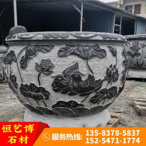 厂家定制石雕花钵 石雕花岗岩花钵 大理石石雕花钵 石雕花钵大小尺寸可定制