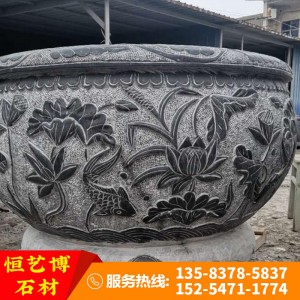 厂家定制石雕花钵 石雕花岗岩花钵 大理石石雕花钵 石雕花钵大小尺寸可定制