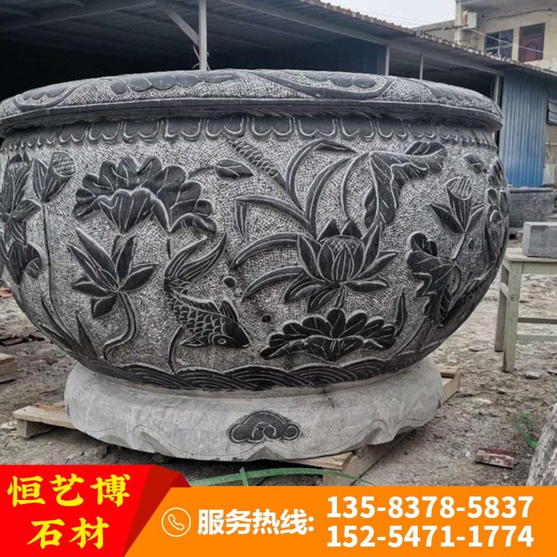 厂家定制石雕花钵 石雕花岗岩花钵 大理石石雕花钵 石雕花钵大小尺寸可定制