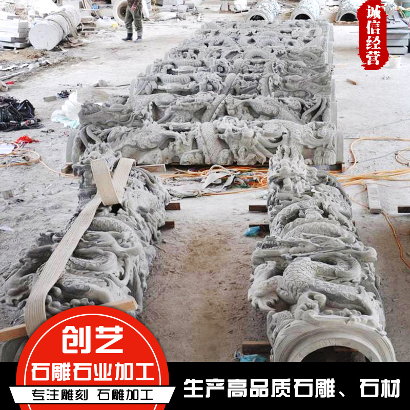 花岗岩石雕石龙柱 石雕龙柱销售价格 欢迎咨询