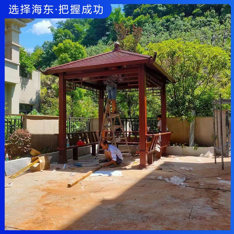现代仿木凉亭 庭院凉亭景观 木纹凉亭