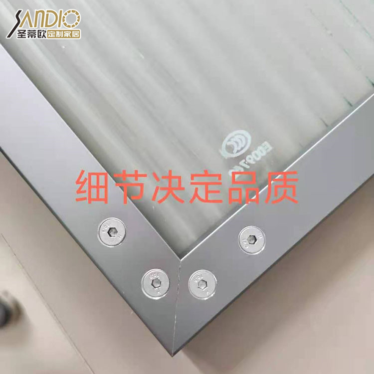 圣蒂欧炫彩镀膜款玻璃门 轻奢铝框衣柜玻璃门 20极简隐框钢化玻璃板