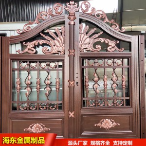 海东定制别墅门 农村围墙铝艺大门 自建房铝合金门