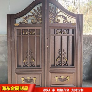 海东定制别墅门 农村围墙铝艺大门 自建房铝合金门