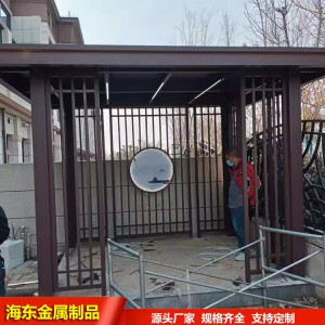 现代仿木凉亭 户外仿古木纹凉亭 四角六角防腐木凉亭廊架制作