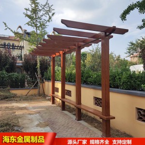 现代仿木凉亭 户外仿古木纹凉亭 四角六角防腐木凉亭廊架制作