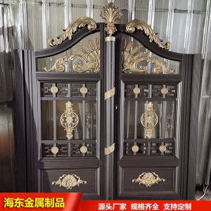 铝艺欧式双开庭院大门 厂区别墅铝艺大门制作安装