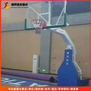 厂家定做 方管圆管室内钢化玻璃篮球架 康辉
