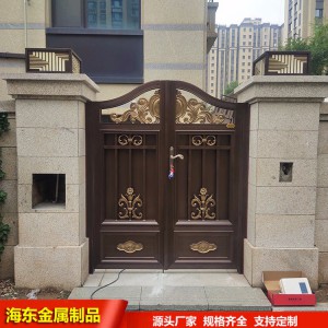 别墅铝艺防盗大门 欧式庭院铝合金大门 小区庭院美观铝艺大门制作