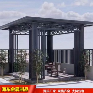 铝合金悠闲中式凉亭 户外风景区观光区凉亭 木纹古建遮阳亭子批发