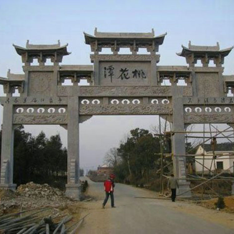 农村青石石牌坊 景区古建石牌坊 三门广场石牌坊长期销售