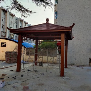 全铝中式凉亭 仿木纹铝合金凉亭 中式四角凉亭 六角凉亭
