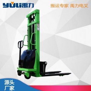 1.5吨半电动叉车搬运升降仓库小型手拉堆高车山东厂家