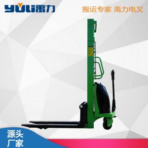 1.5吨半电动叉车搬运升降仓库小型手拉堆高车山东厂家